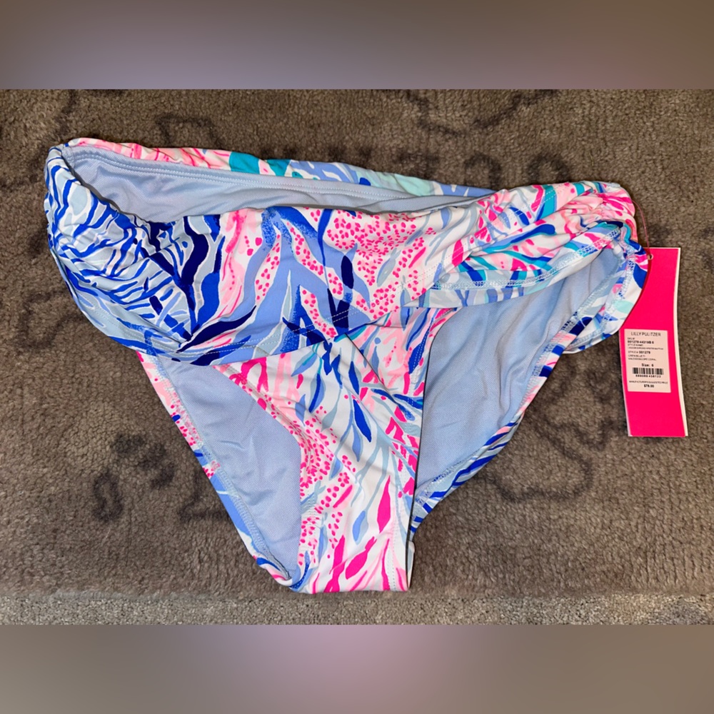 NWT Lilly Pulitzer Lagoon Sarong Bikini Bottom Kaleidoscope Coral